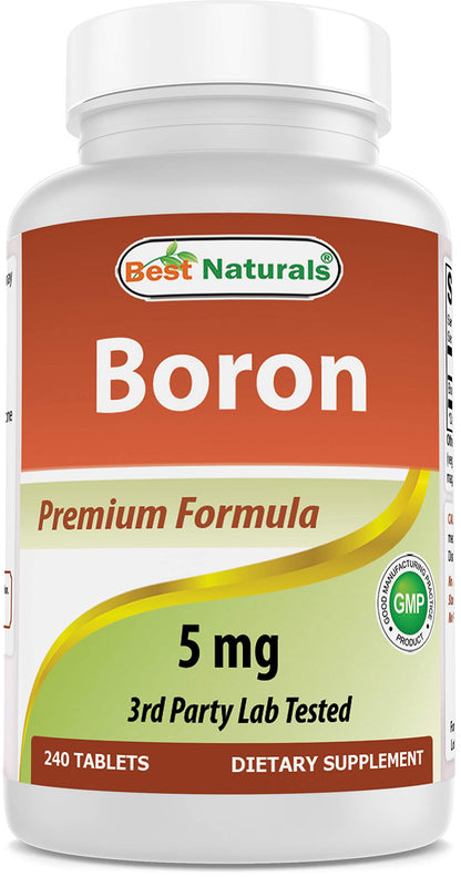 Etiqueta posterior suplemento Boro y Vitamina K2 Best Naturals