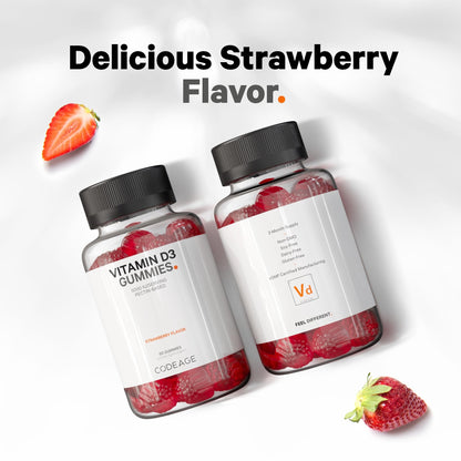 Etiqueta posterior gominolas Codeage vitamina d3 5000 ui