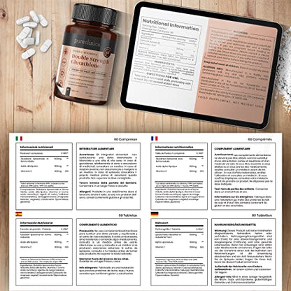 Etiqueta posterior pureclinica glutatión 60 tabletas