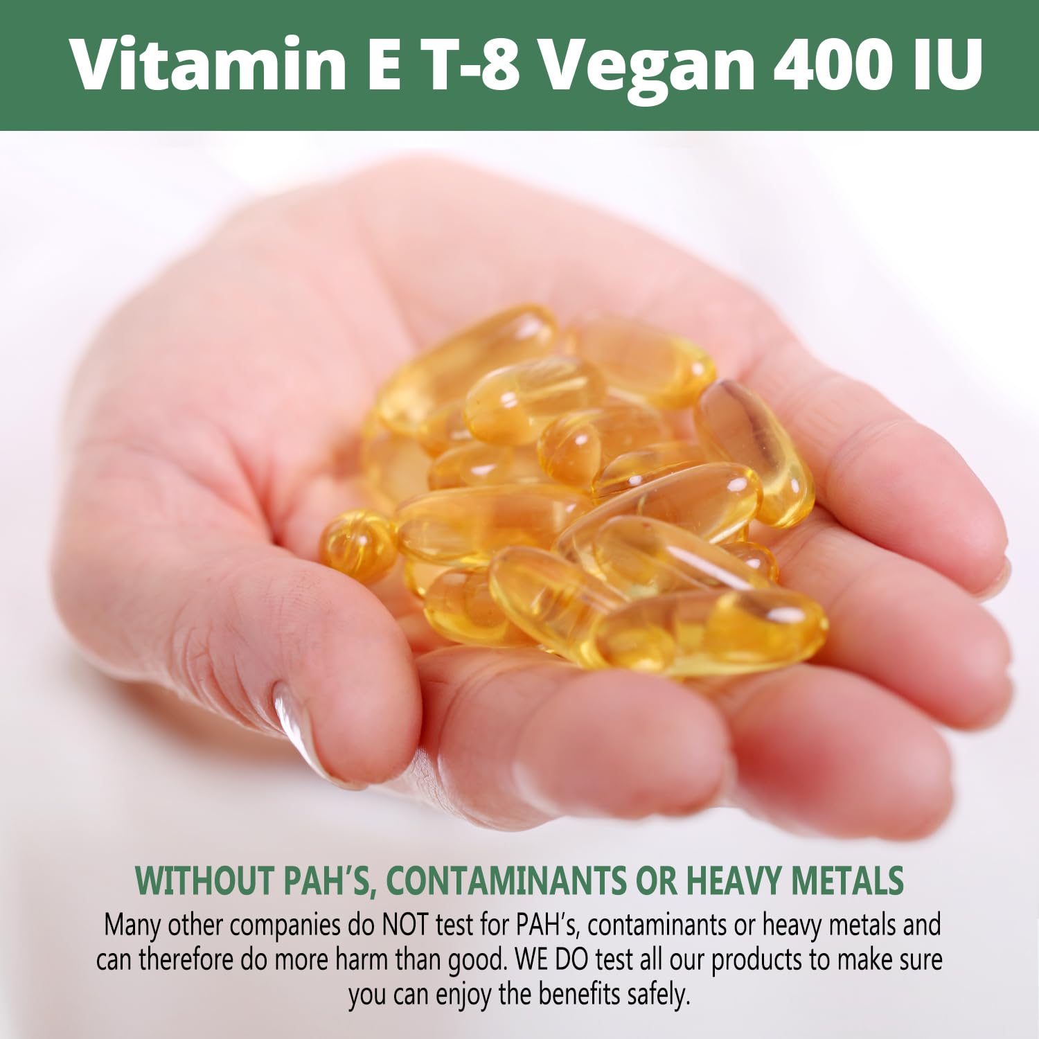 Etiqueta del suplemento Procapsin Vitamina E 400 IU 100% vegano
