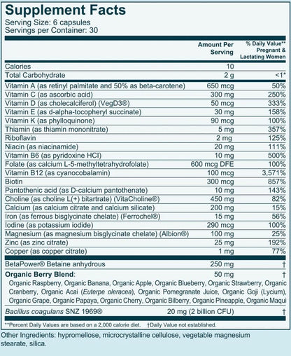 Etiqueta producto Genate multivitaminico prenatal