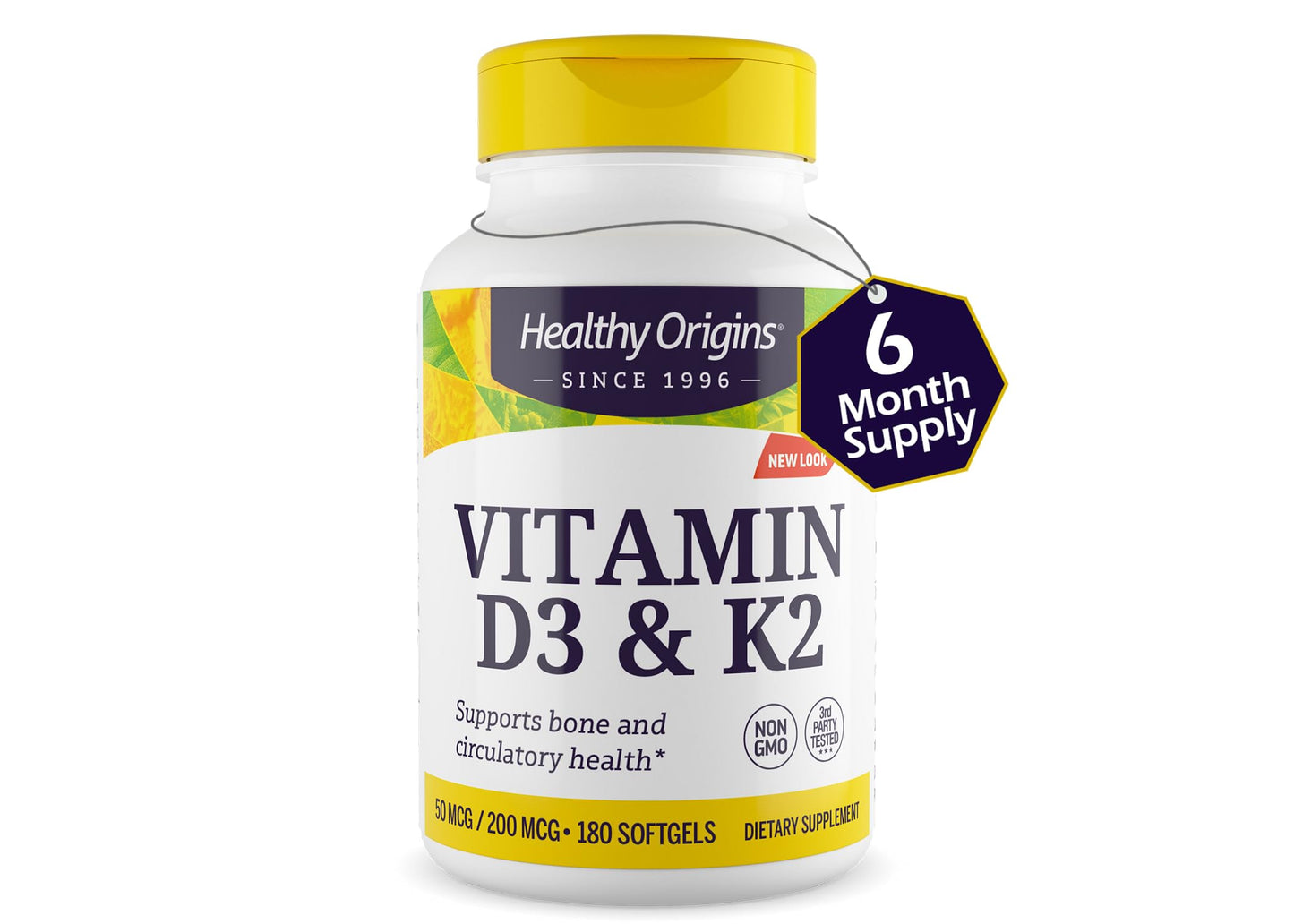 Etiqueta producto Healthy Origins vitamina D3 y K2