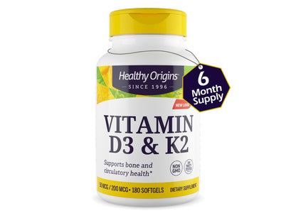 Etiqueta producto Healthy Origins vitamina D3 y K2