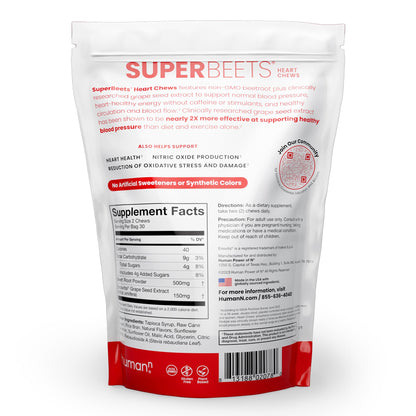 Etiqueta producto HumanN SuperBeets gomitas para corazón