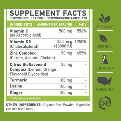 Etiqueta producto MUSCLE FOOD LABS Z D C Plus 60 cápsulas