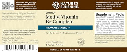 Etiqueta de producto Nature's Sunshine Metil B-12