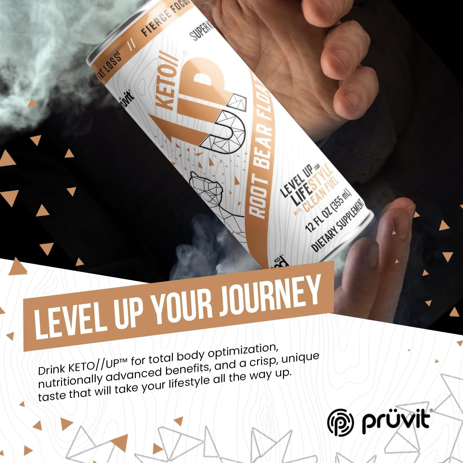 Etiqueta del producto Pruvit Root Bear Float Keto Up