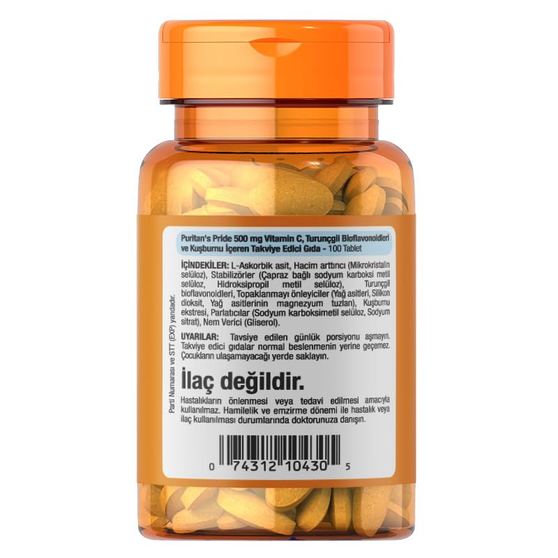 Etiqueta producto Puritan's Pride Vitamina C 500 mg