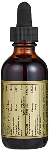 Etiqueta producto Solgar B12 líquida sublingual