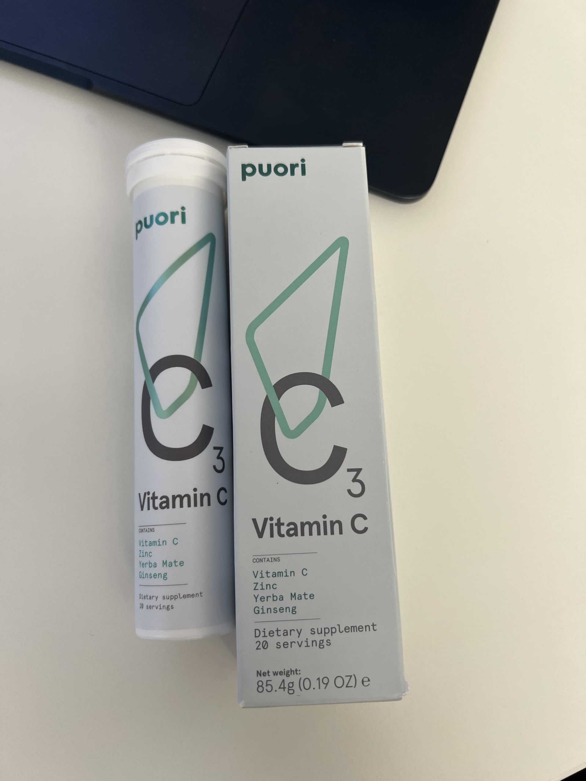 Etiqueta Puori C3 suplemento vitamina C con ginseng