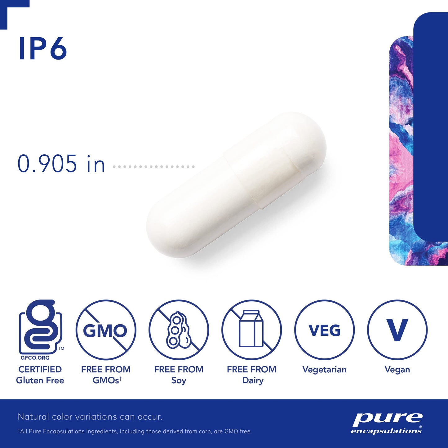 Etiqueta Pure Encapsulations IP6 antioxidante celular