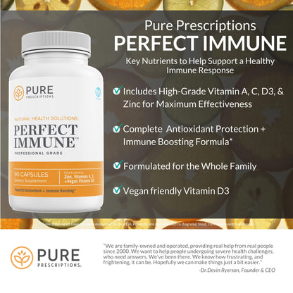 Etiqueta Pure Prescriptions suplemento vitamínico 4 en 1 inmunológico