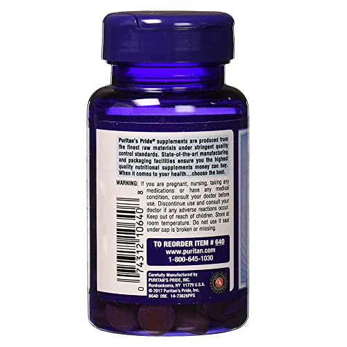 Etiqueta Puritan's Pride vitamina B-2 ingredientes