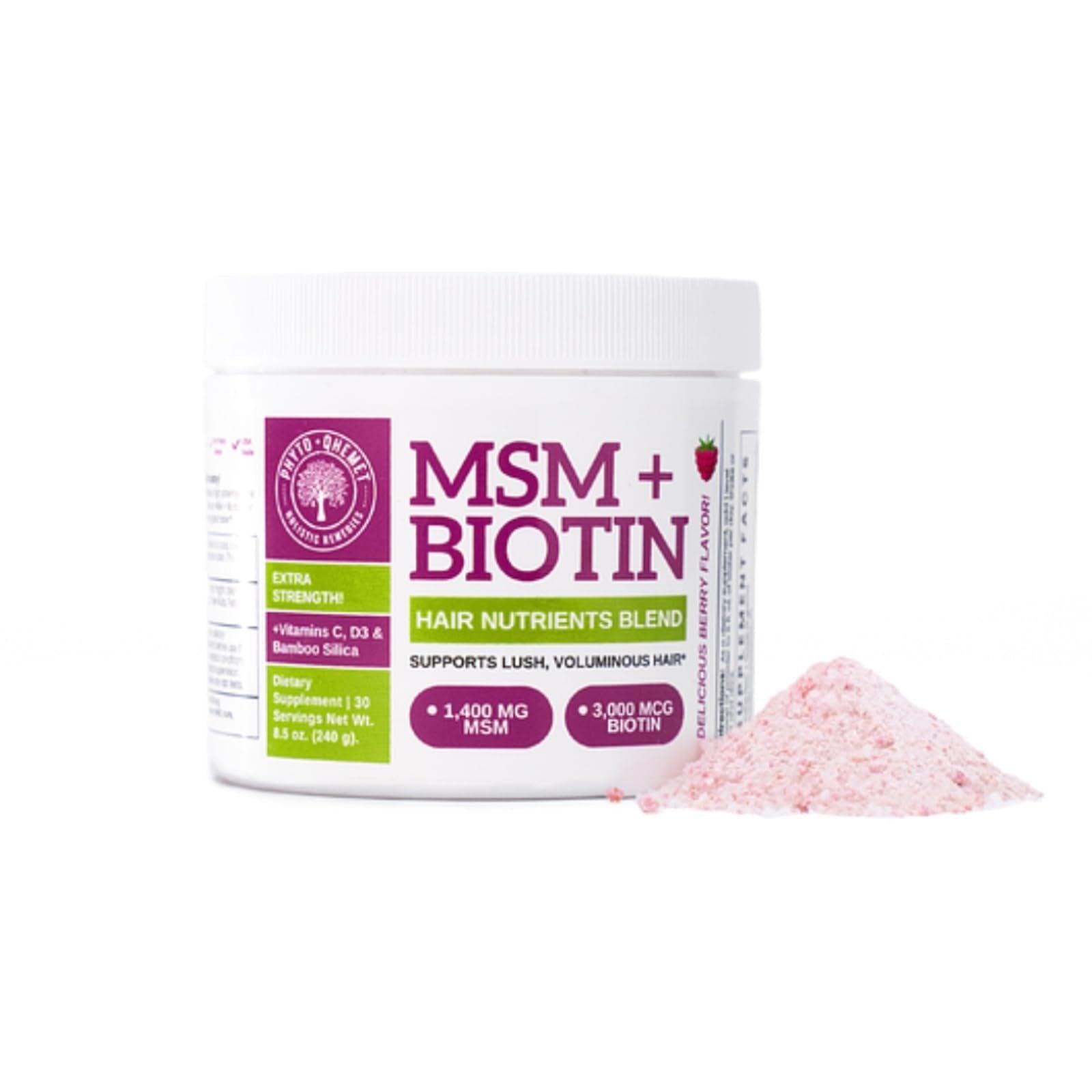 Etiqueta polvo nutrientes capilares Qhemet Biologics MSM Biotina