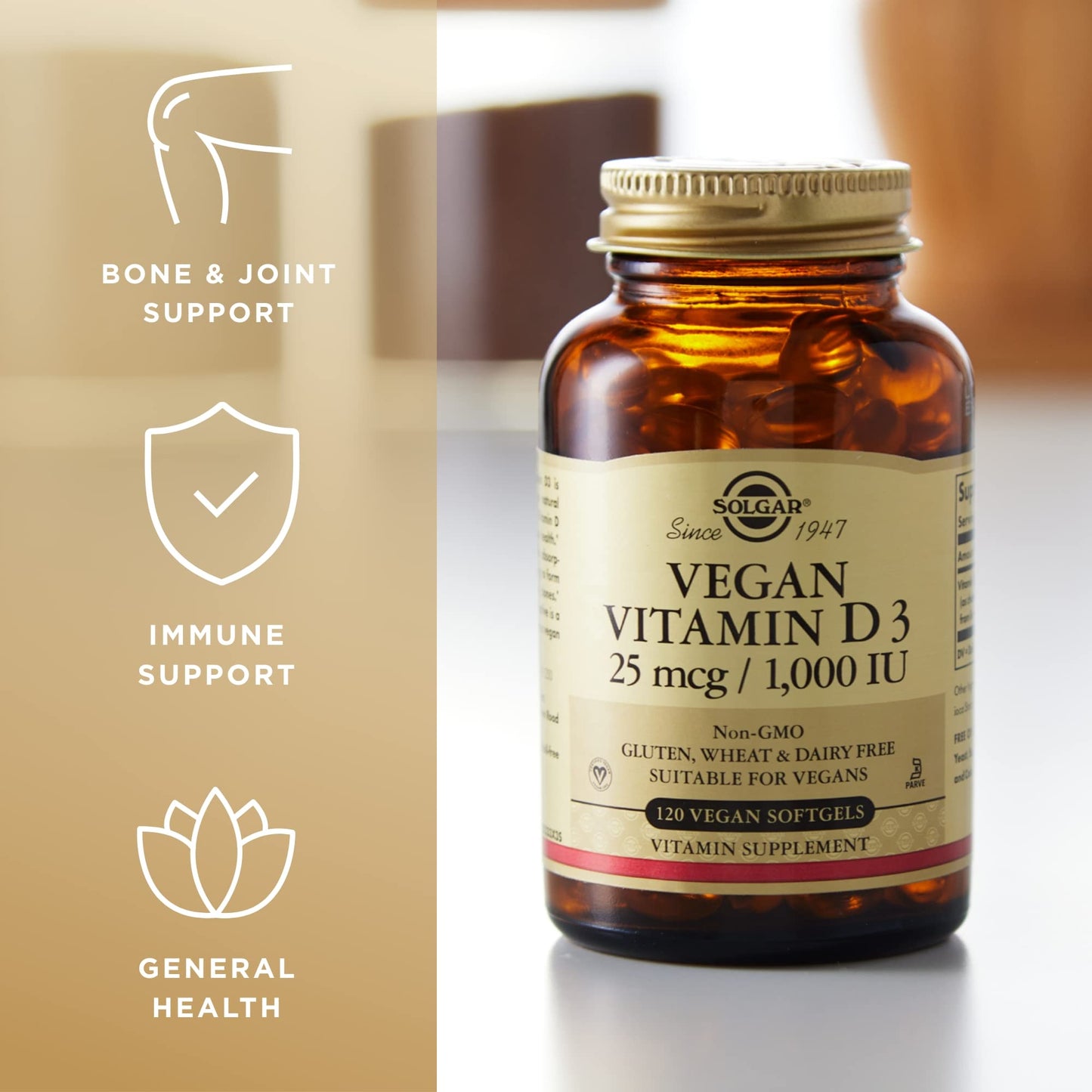 Etiqueta Solgar Vitamina D3 Vegana