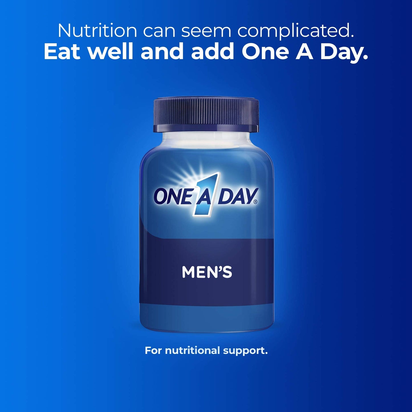Etiqueta de soporte nutricional de gomitas One A Day para hombres