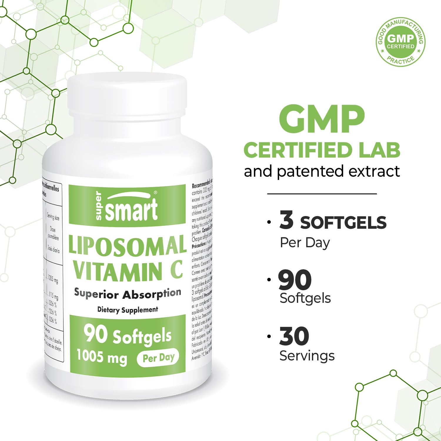 Etiqueta producto Supersmart Vitamina C Liposomal