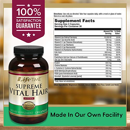 Etiqueta suplementaria LIFETIME Vital Hair