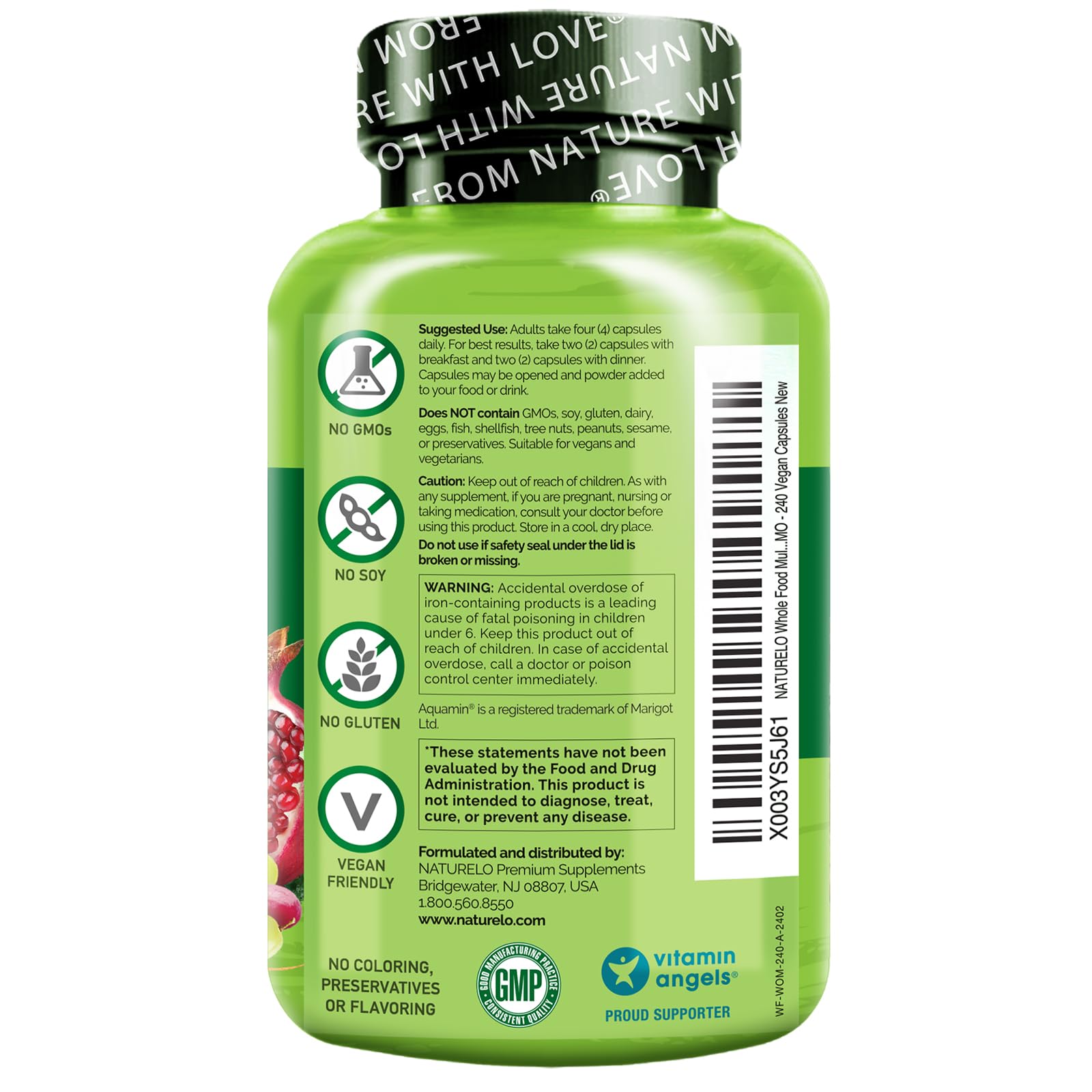 etiqueta suplementaria multivitaminas naturelo mujeres