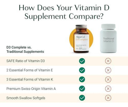 Etiqueta suplemento Algaecal D3 Completo vitaminas ADEK