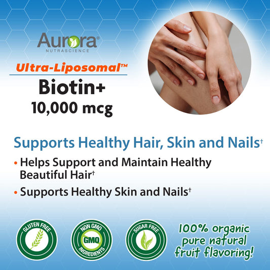 Etiqueta y detalles suplemento Aurora Nutrascience biotina
