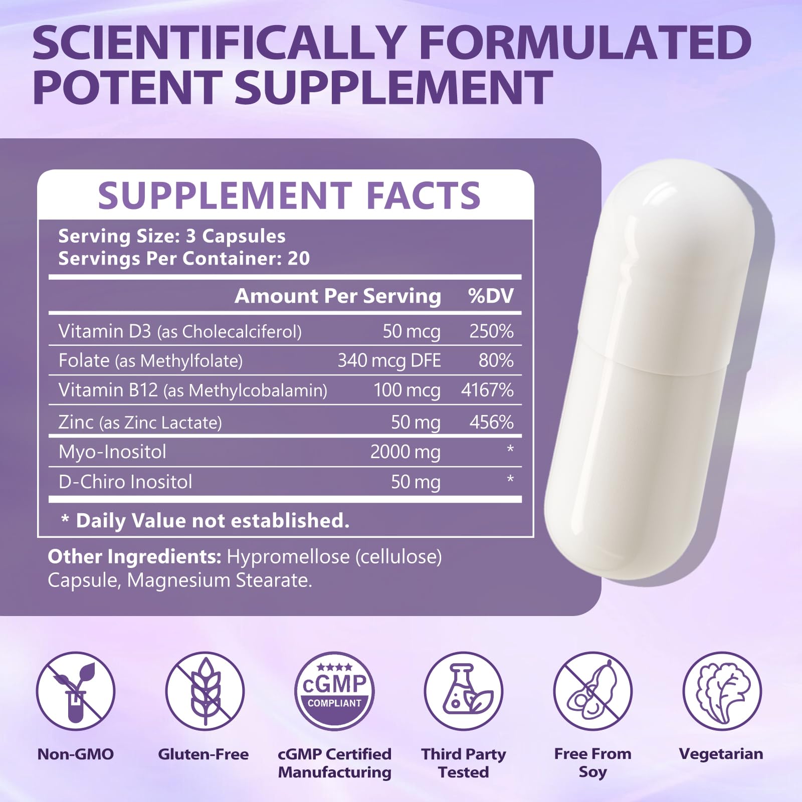 Etiqueta del suplemento BIO POTENTIA con ingredientes activos