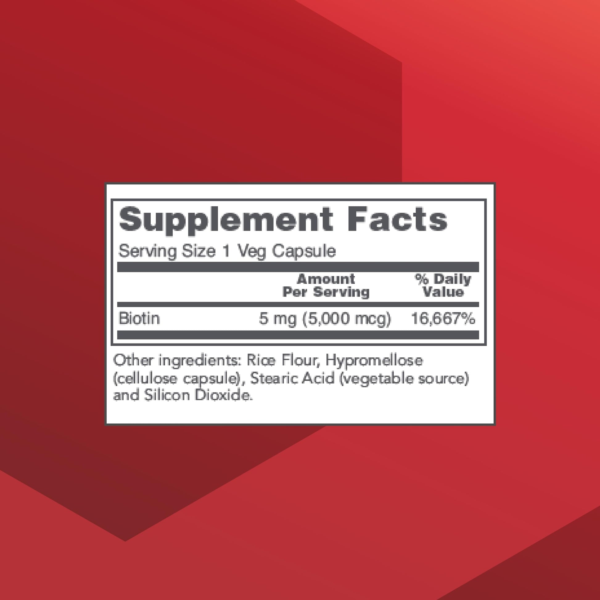 Etiqueta suplemento biotina Protocol For Life Balance