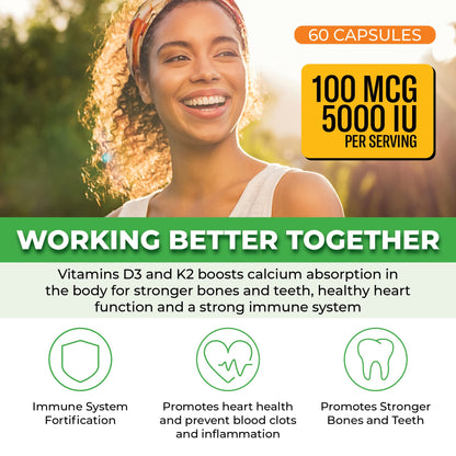Etiqueta suplemento ForestLeaf vitamina D3 y K2 importada
