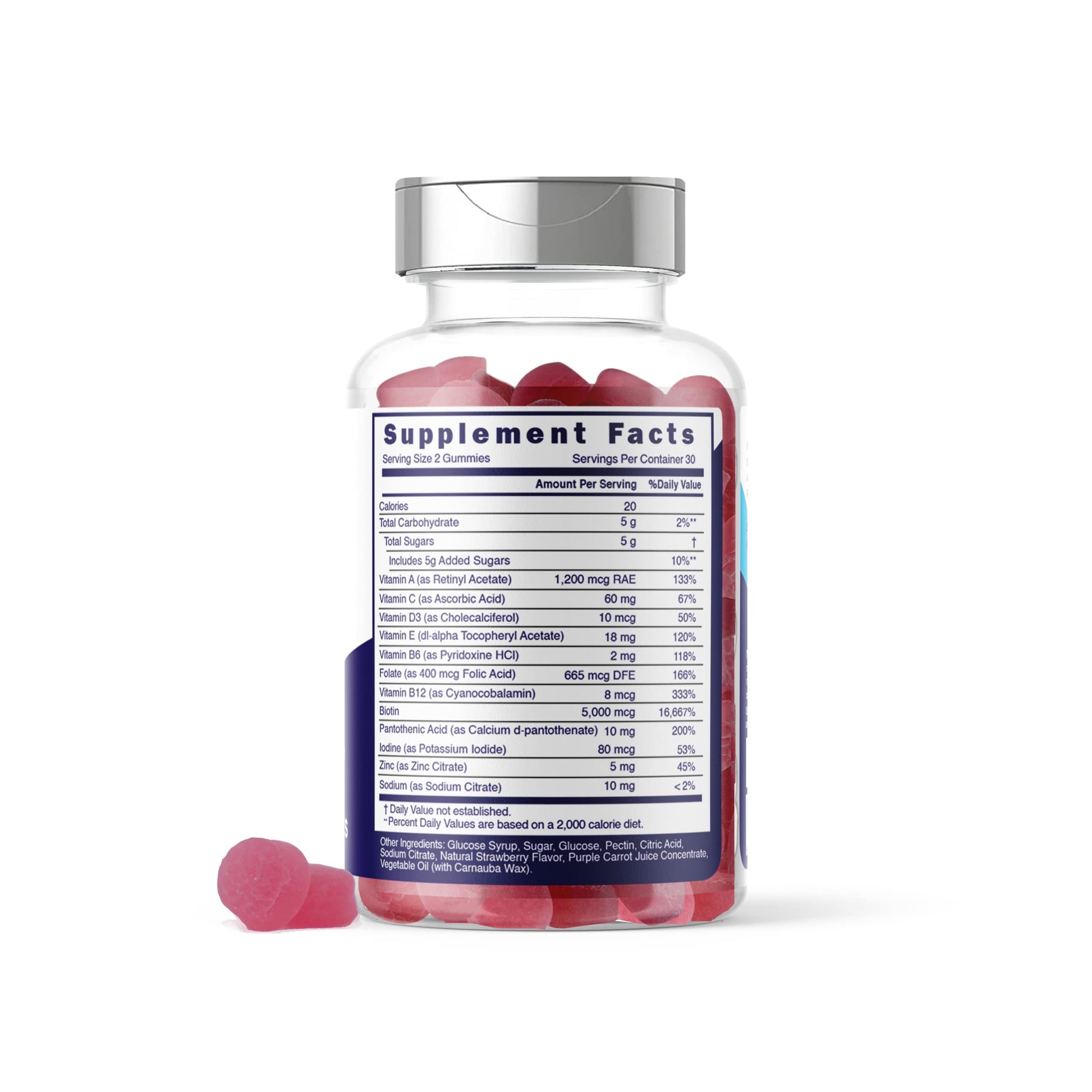 Etiqueta suplemento gomas biotina 5000 mcg Source Biology