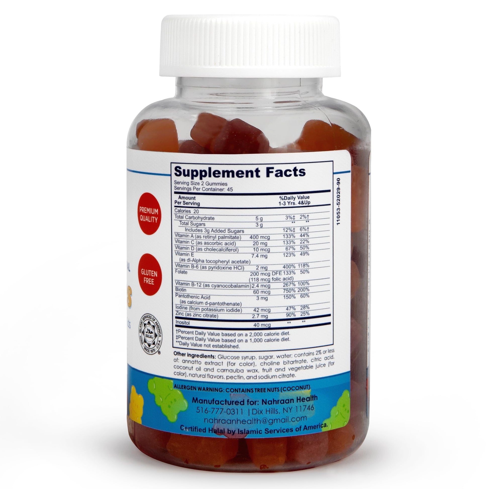 etiqueta suplemento infantil multivitaminas halal