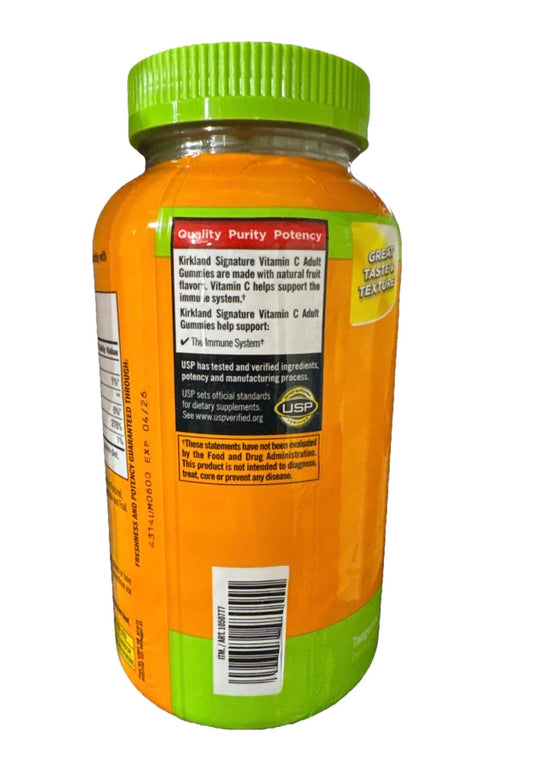 Etiqueta de suplemento Kirkland Signature vitamina C