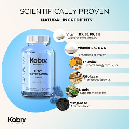 Etiqueta del suplemento multivitamínico Kobix para hombres