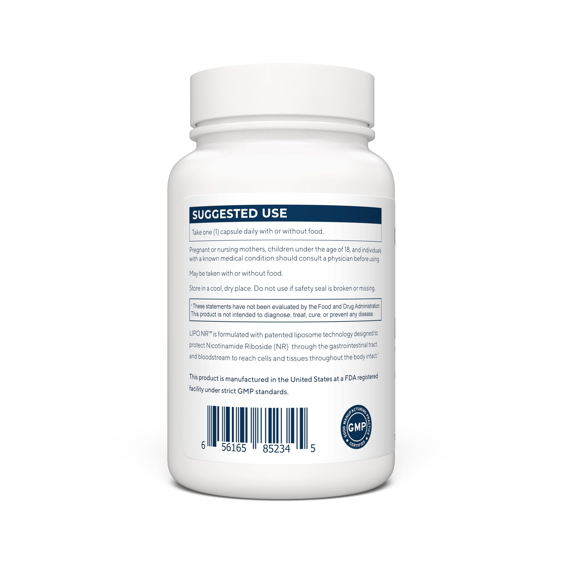 Etiqueta suplemento NAD liposomal RENUE by Science 300mg