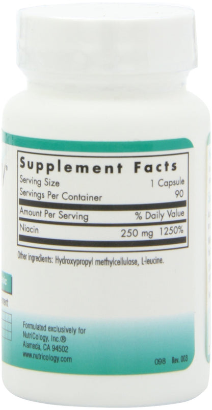 Etiqueta Suplemento Niacina Nutricology 250mg