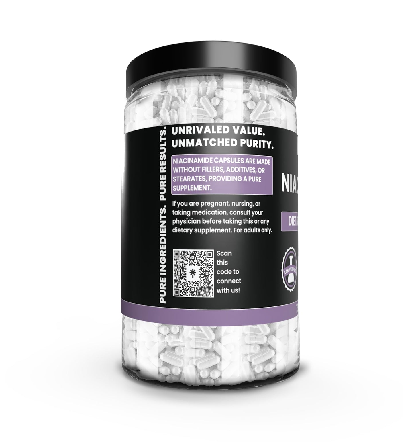 Etiqueta suplemento Niacinamida Pure Original Ingredients