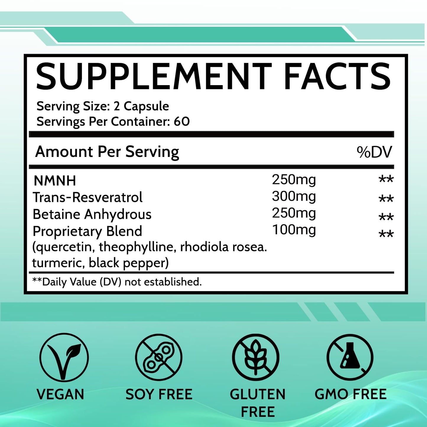 Etiqueta suplemento NMNH HEALGUT anti envejecimiento