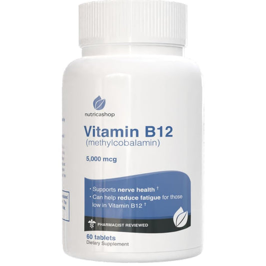 Etiqueta de suplemento NUTRICASHOP B12 metilcobalamina