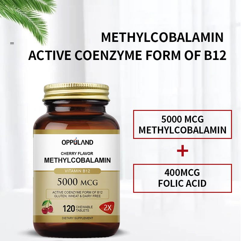 Etiqueta suplemento oppuland Metil B-12 5000mcg