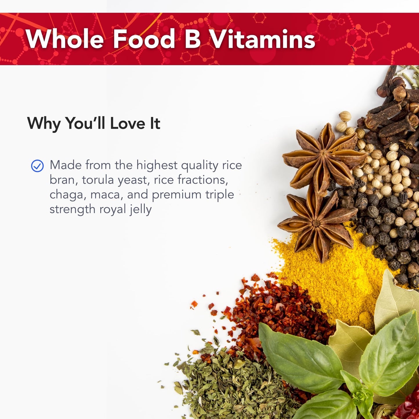Etiqueta del suplemento Potent-B vitaminas b integrales
