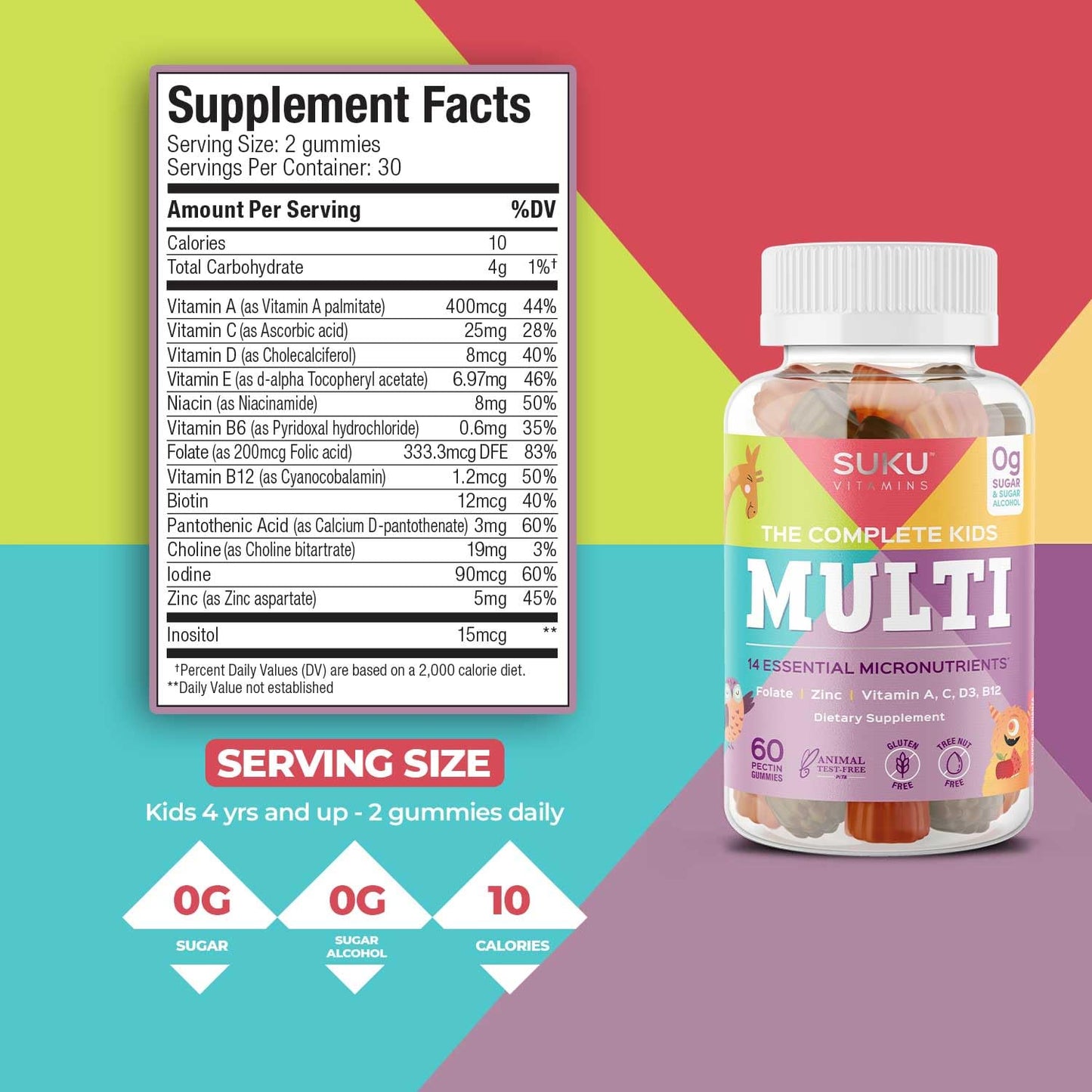 Etiqueta de suplemento SUKU Vitamins multi