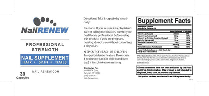 Etiqueta de suplemento de uñas NailRENEW