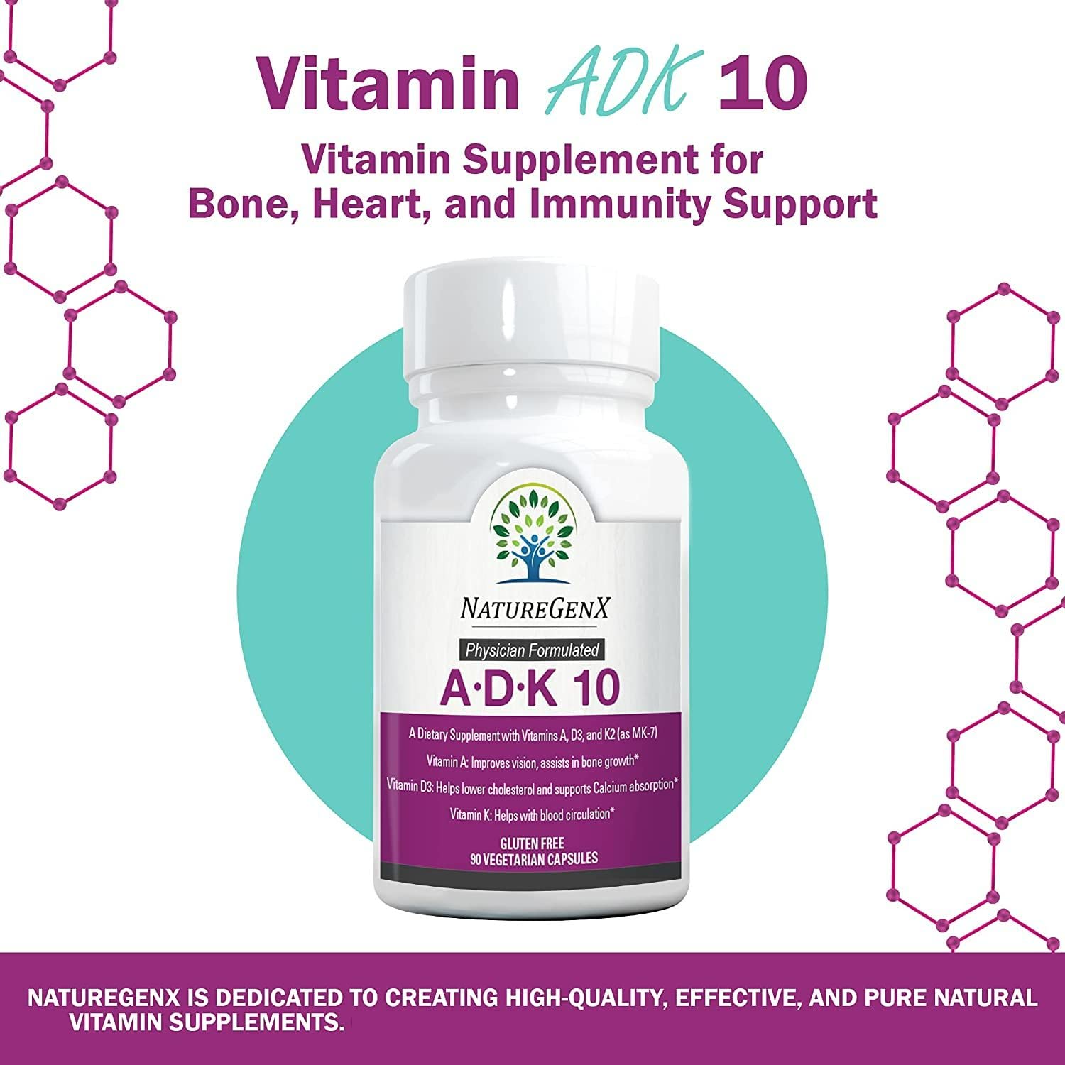 Etiqueta suplemento vitamina A D3 K2 NatureGenX