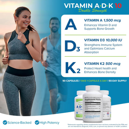 Etiqueta de suplemento vitamina ADK 10 Power By Naturals