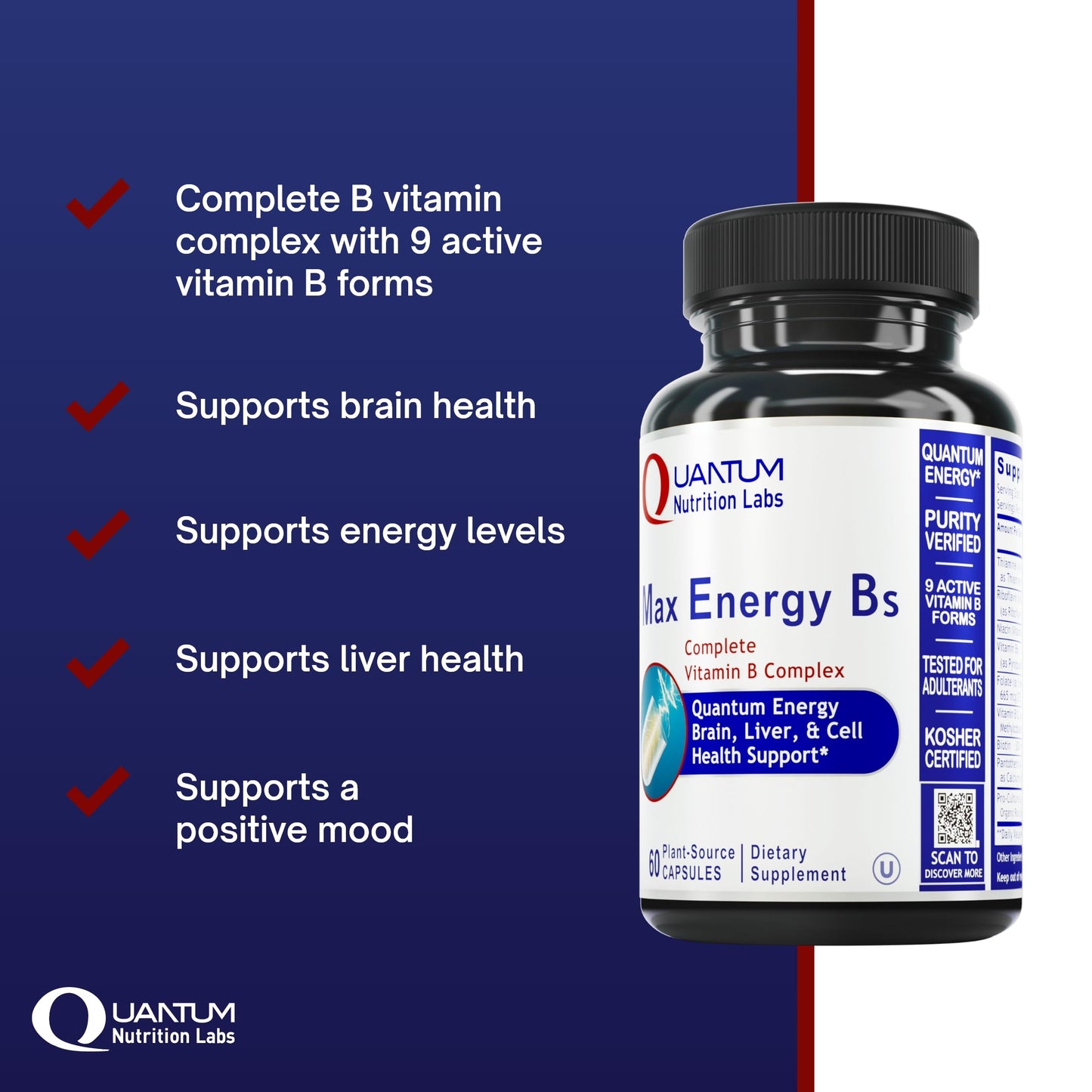 Etiqueta suplemento vitamina B metilada Quantum Nutrition Labs