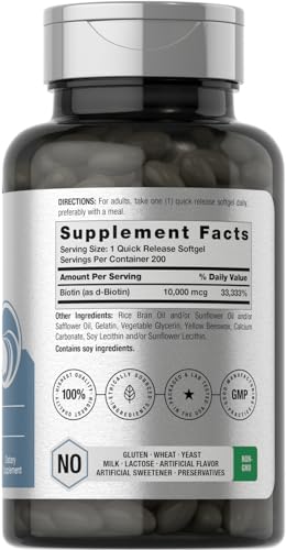Etiqueta suplemento vitamina b7 biotina Horbaach sin gluten