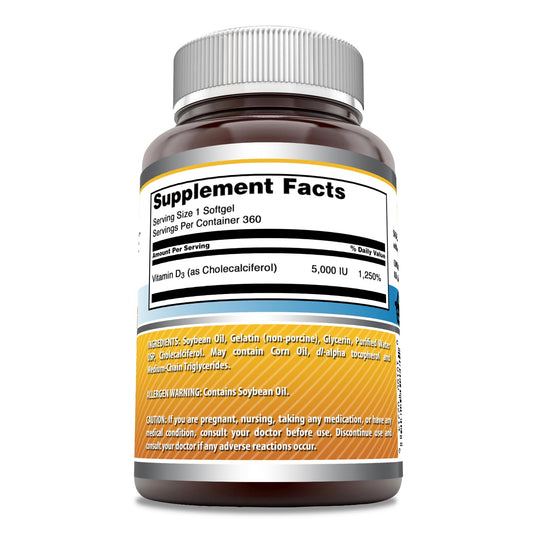 Etiqueta suplemento vitamina d3 amazing formulas 5000 ui