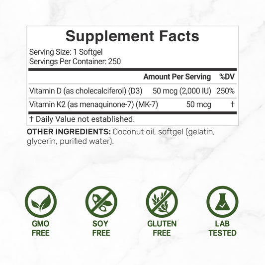 Etiqueta de suplemento vitamina D3 y K2 DEAL SUPPLEMENT