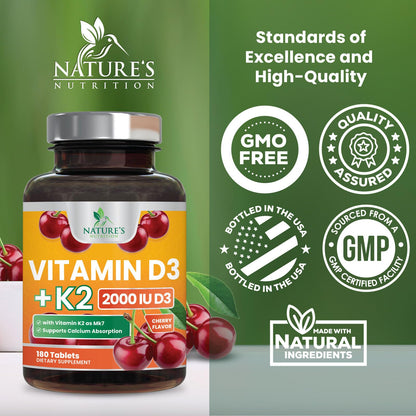 Etiqueta suplemento vitamina D3 K2 masticable sabor cereza