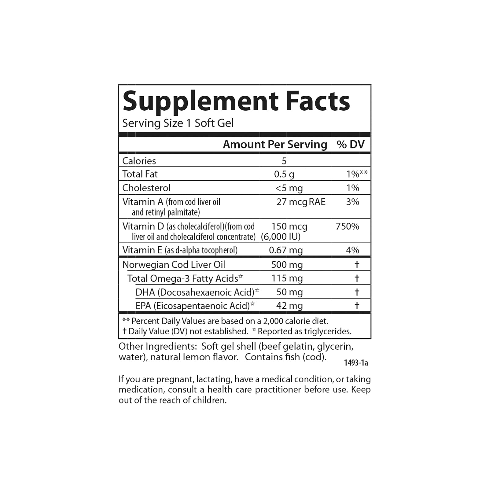 Etiqueta suplemento vitamina d3 y omega 3 carlson