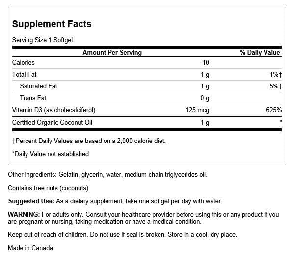 Etiqueta suplemento vitamina d3 swanson coco